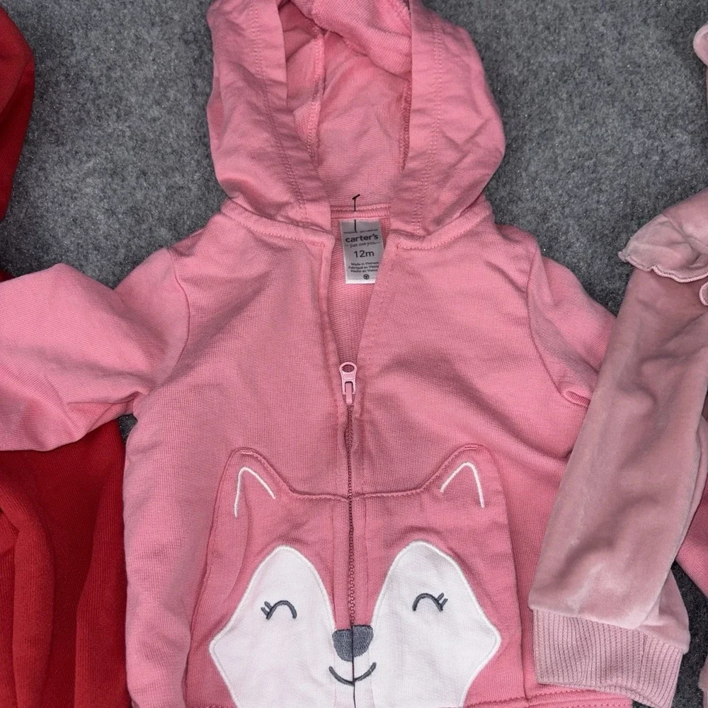 Baby Girls Jackets Coats 12 Months Lot Of 11 Winter Full Zip Mixed Hooded Fleece